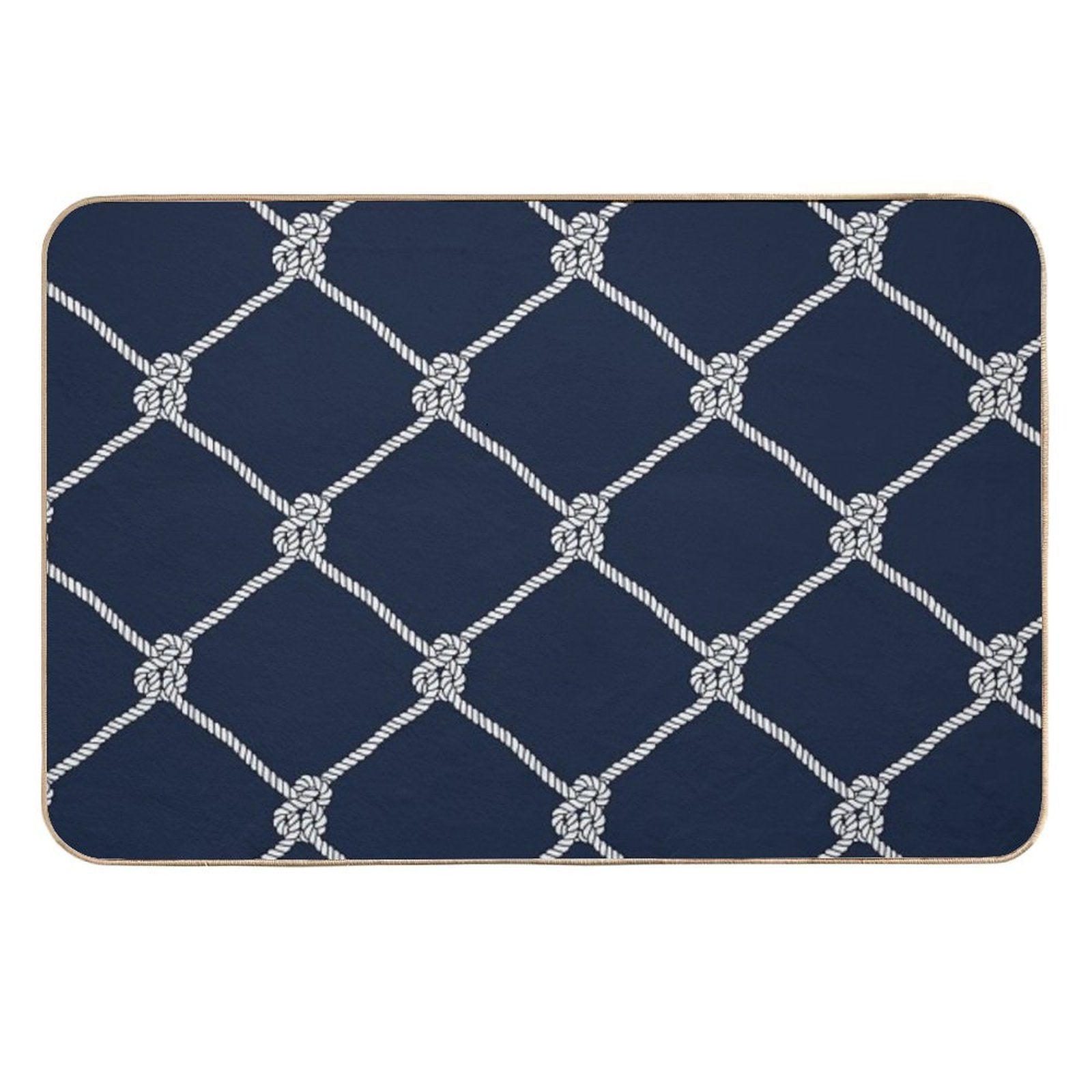 Nauti Navy Rope Pattern  Anti-Trip Bath Mat