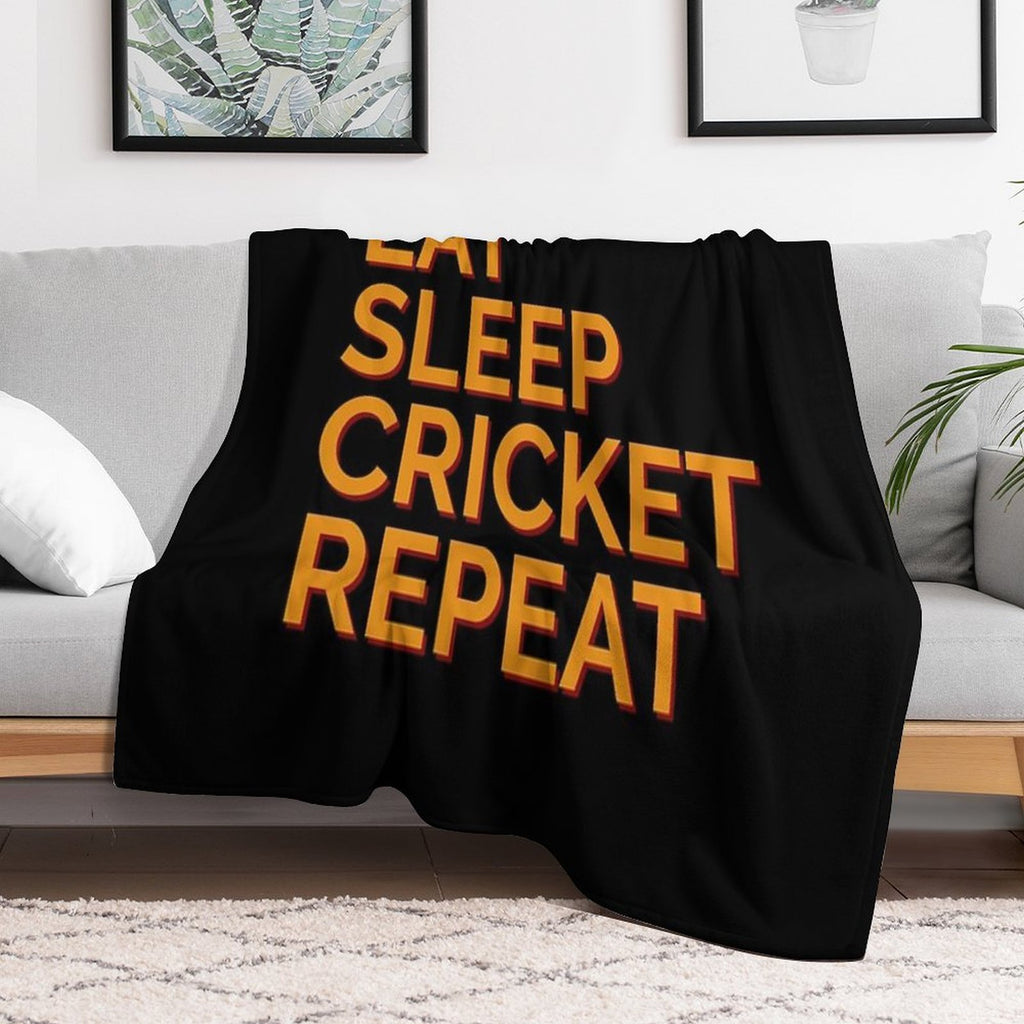 Eat Sleep Cricket Repeat Sports Athlete Cricketer Compact Throw Blanket