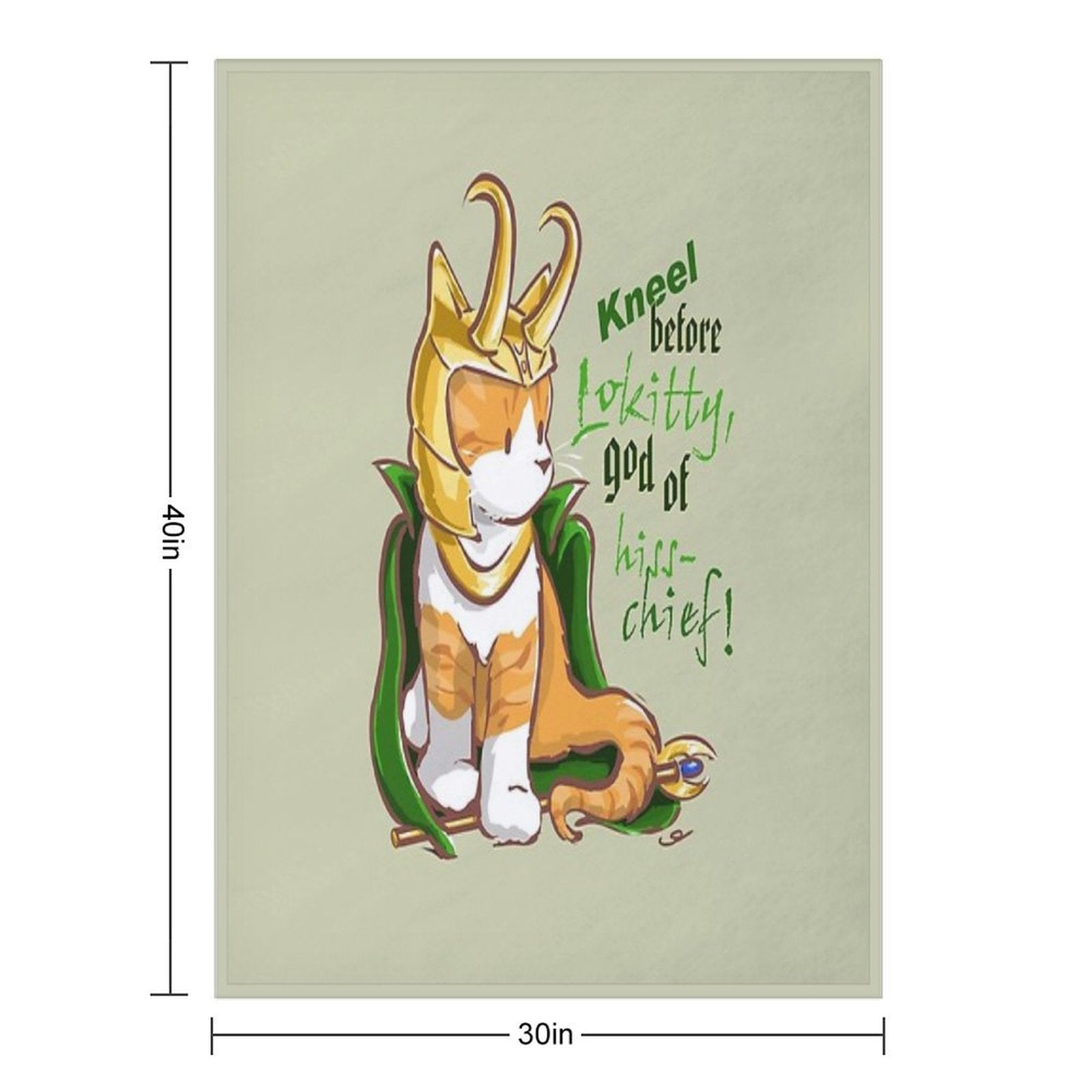 Kneel Before Lokitty! (chibi Version) Eco-conscious Throw Blanket