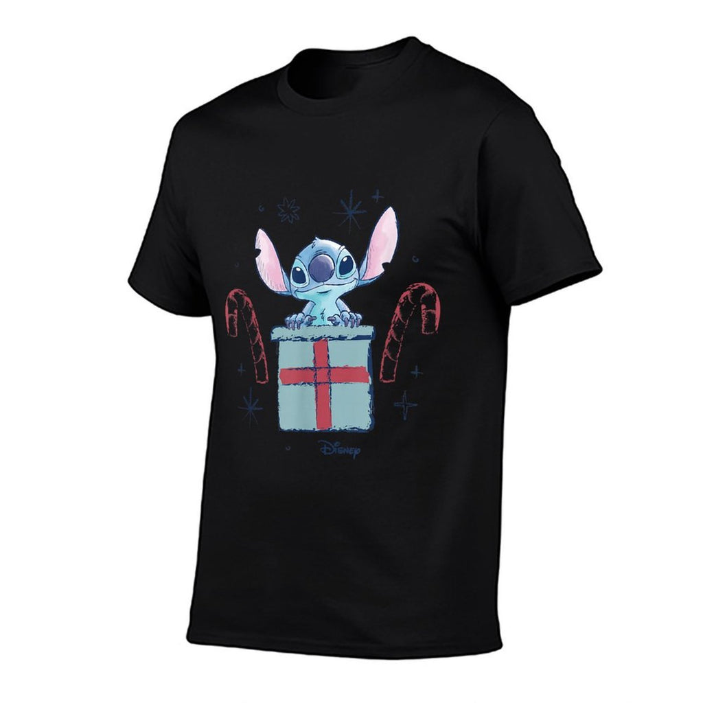 Lilo  Stitch - Christmas Stitch Candy Cane Gift  Summer-ready Fabric T-Shirt