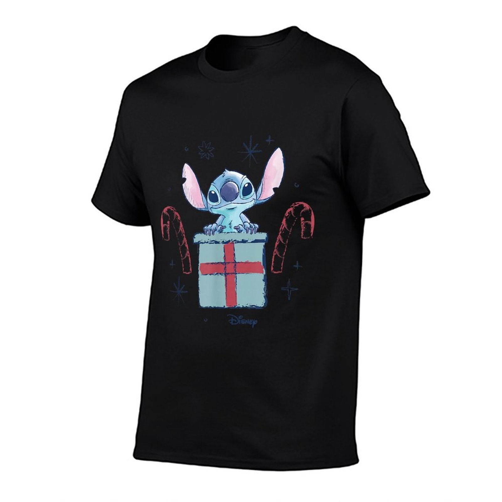 Lilo  Stitch - Christmas Stitch Candy Cane Gift  Summer-ready Fabric T-Shirt