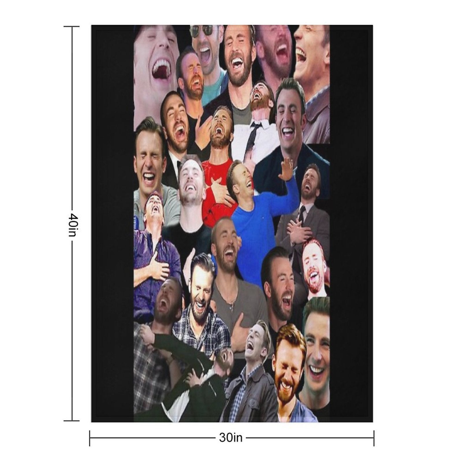 Chris Evans Laughing Shrink-resistant Throw Blanket
