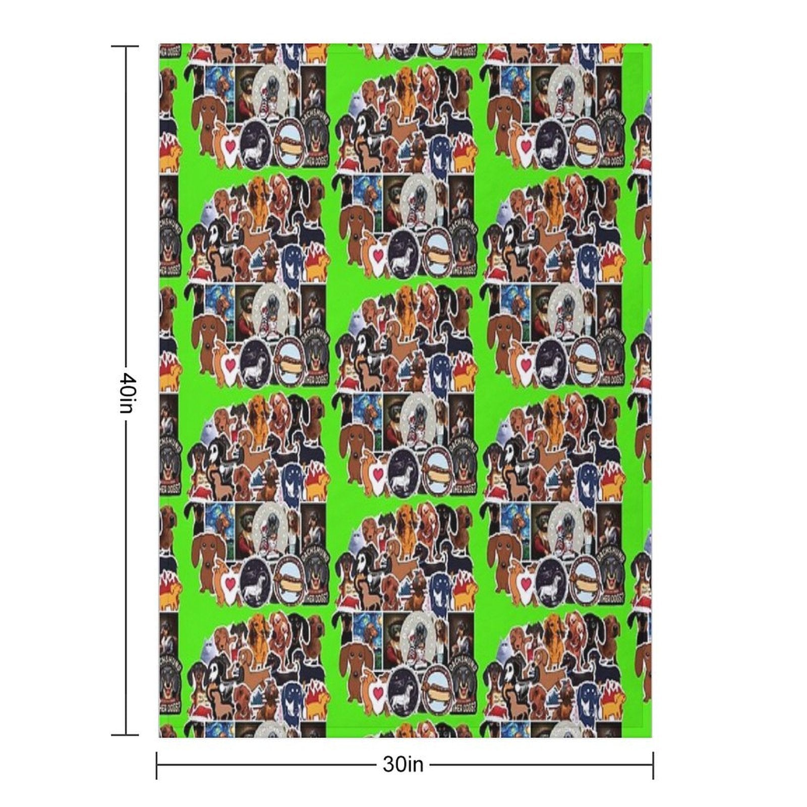 I Love Dachshunds, Collage. Easy Care Throw Blanket