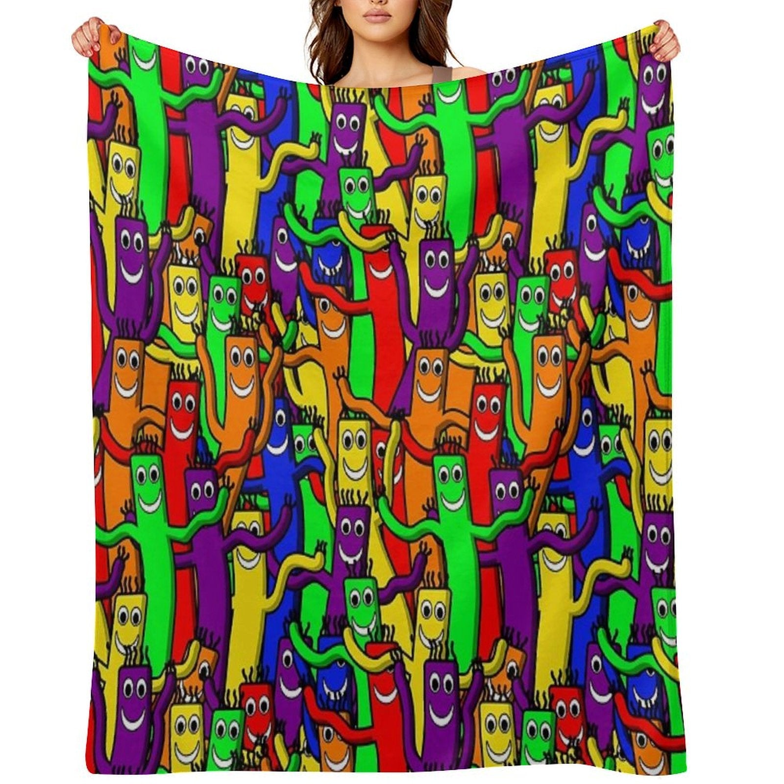 Wacky Inflatable Arm Flailing Tube Man Eco-conscious Throw Blanket