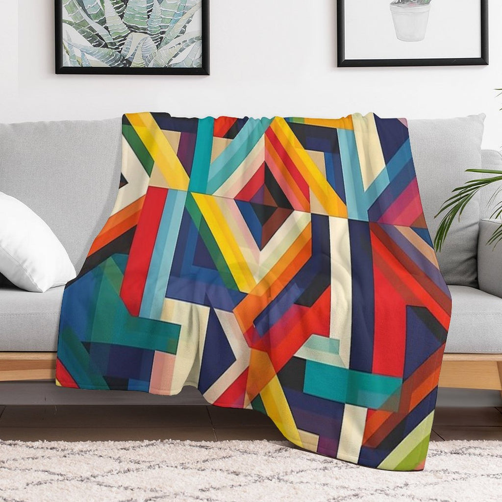 Geometric Patterns in Rainbow Colors V.4 Durable Throw Blanket