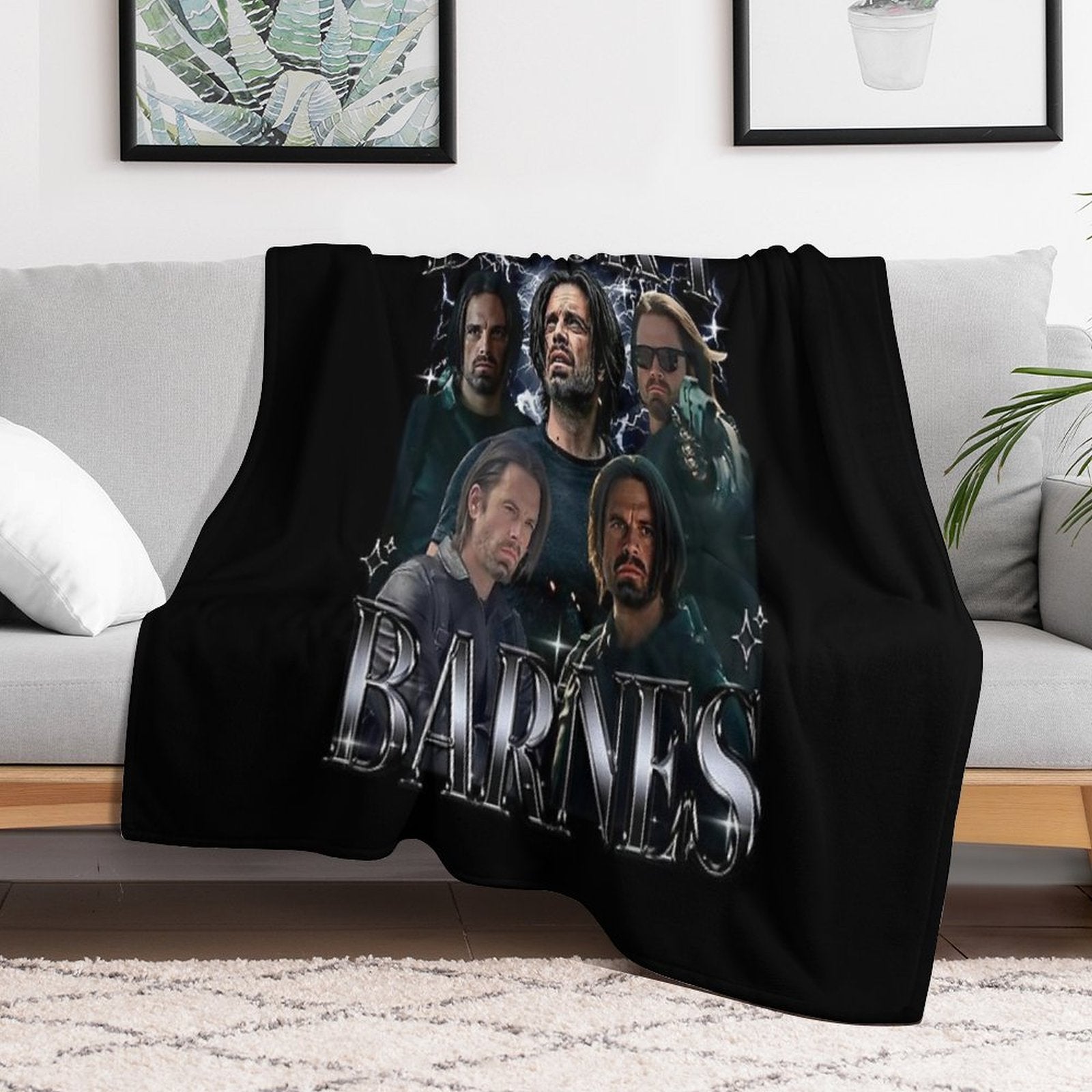 Bucky Barnes Thunderbolts Sebastian Stan Winter Soldier Avengers Superhero Captain America Movies Poster Multi-functional Throw Blanket