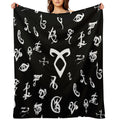 Runes Plush Throw Blanket