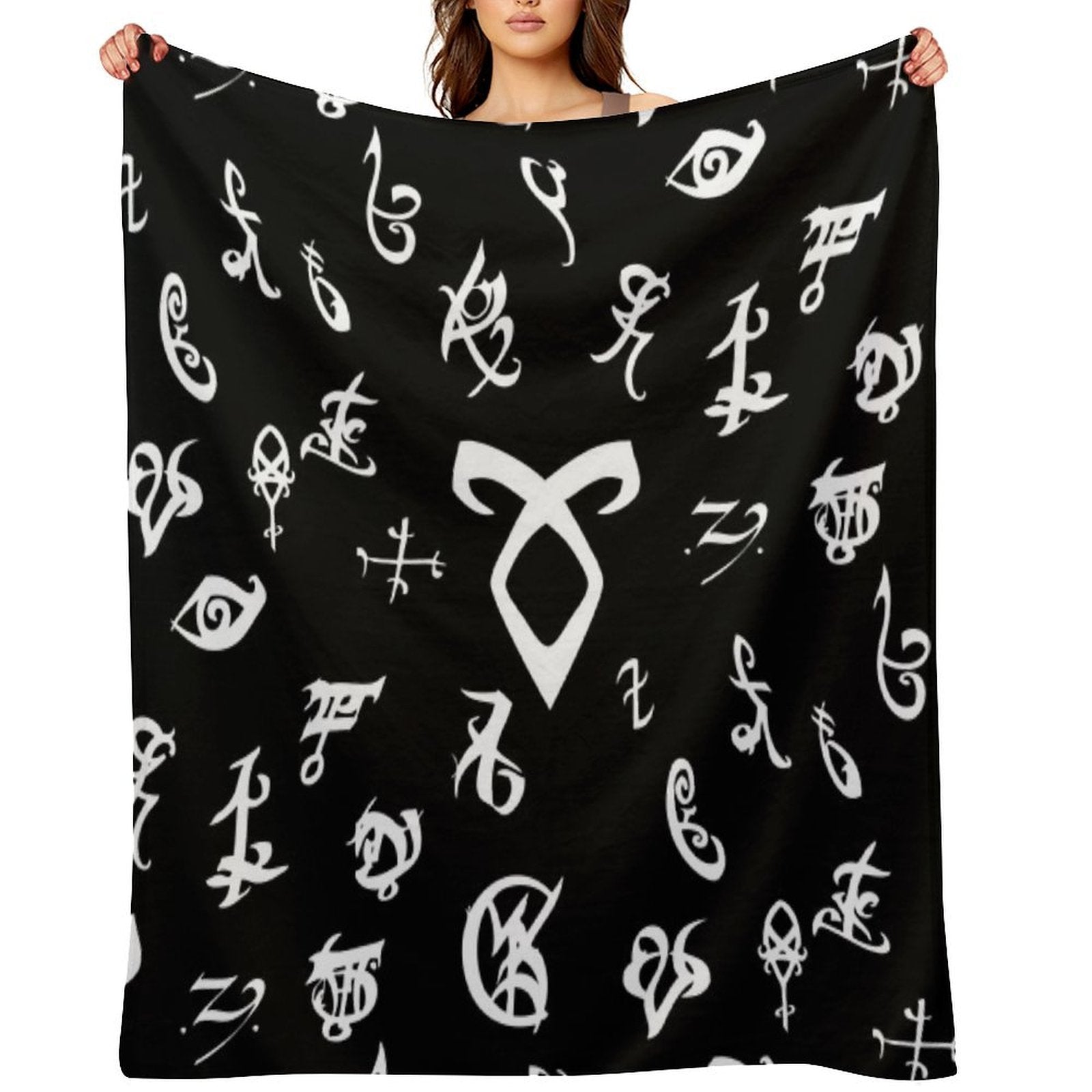 Runes Plush Throw Blanket