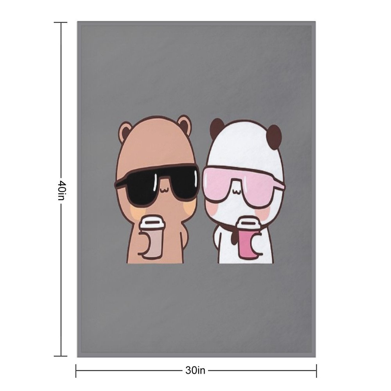 DuDu Bear And BuBu Panda Having Coffee Together❤️ Travel-friendly Throw Blanket