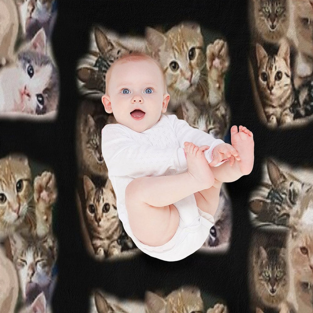 The Cute Cats - Lovely Kitten & Cats Eco-conscious Throw Blanket