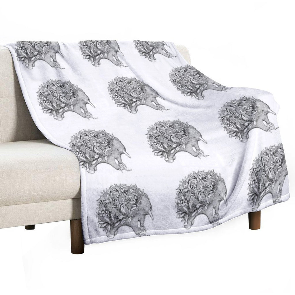 Botanical Echidna Velvety-soft Throw Blanket