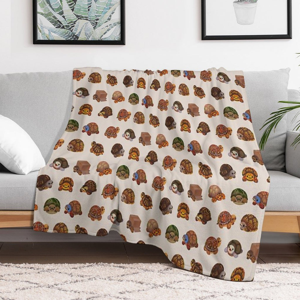 Box Turtle Plush Throw Blanket