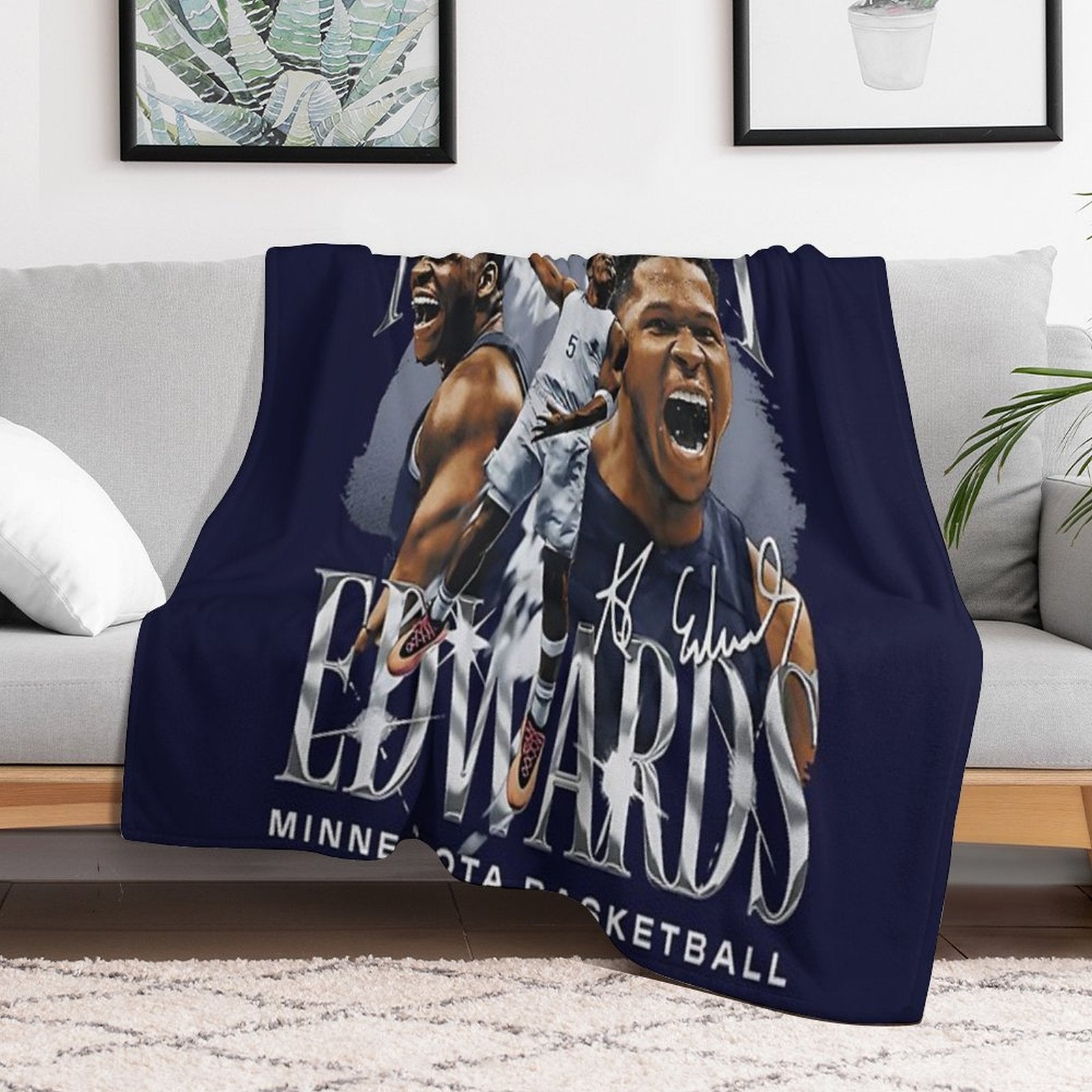 Anthony Edwards Travel-friendly Throw Blanket