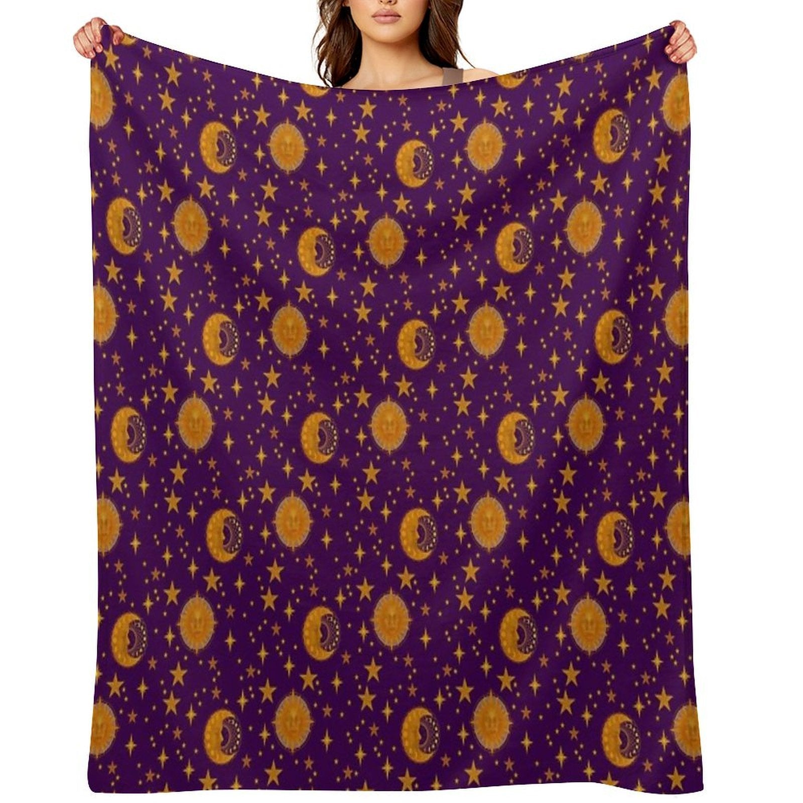 Bohemian 90's Sun And Moon Celestial Pattern All-season Throw Blanket