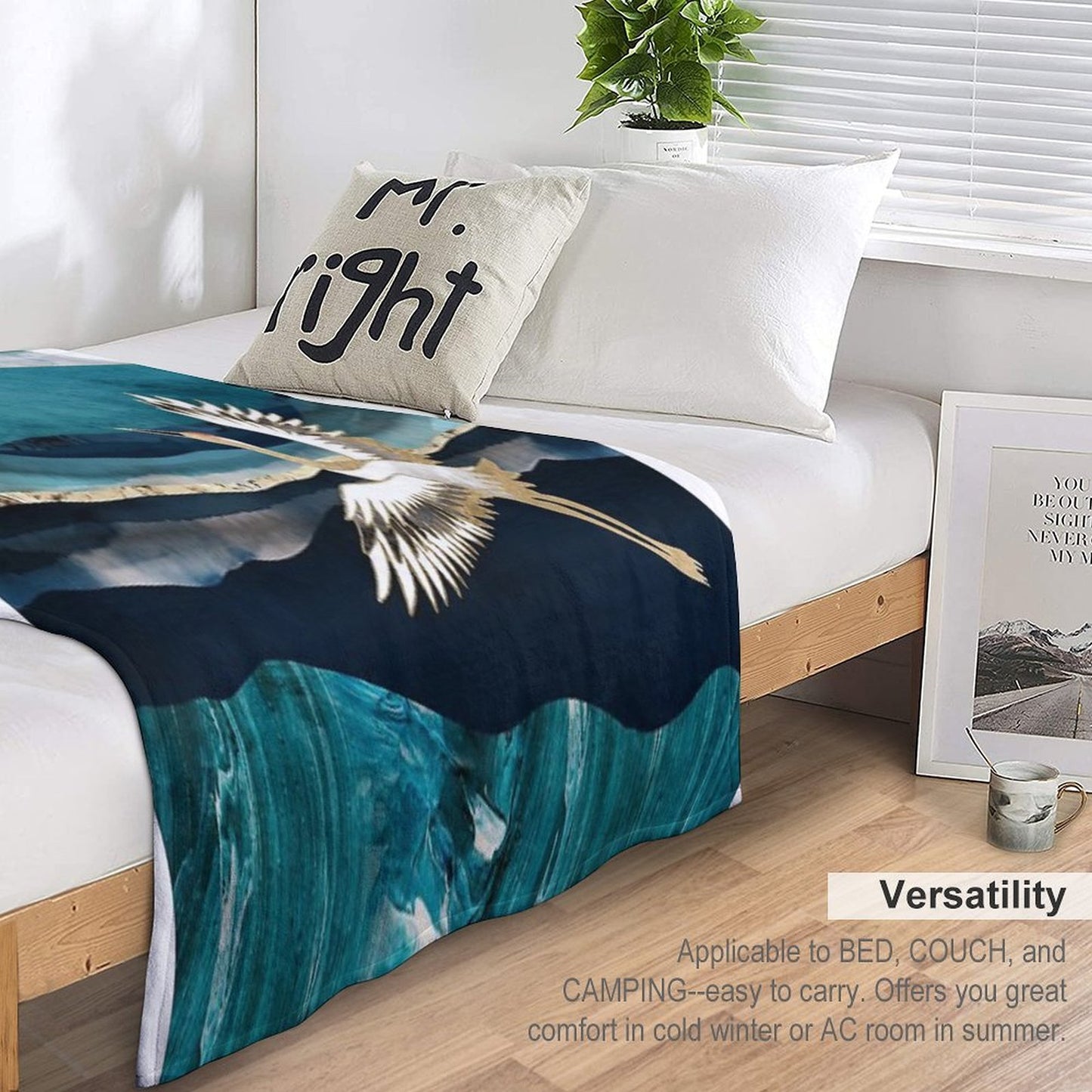Midnight Cranes Gift-ready Throw Blanket