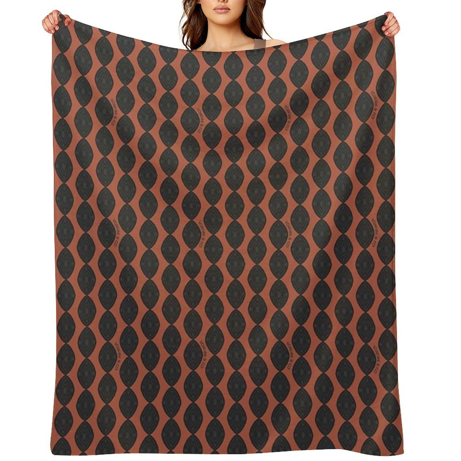 Atomic Blooms - Clay And Charcoal Durable Throw Blanket