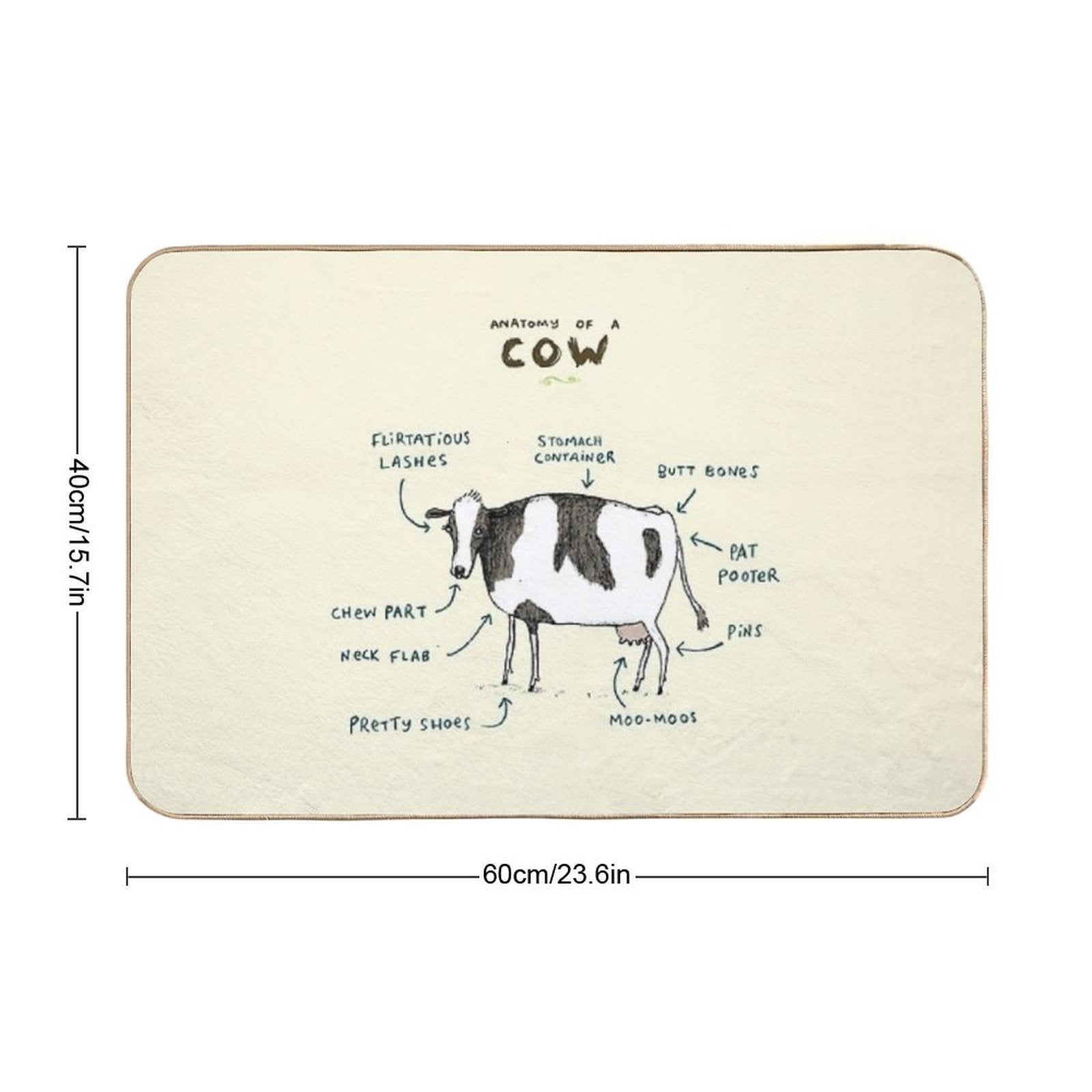 Anatomy of A Cow  Eco-Friendly Bath Mat