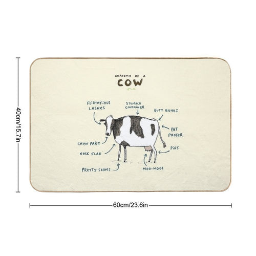Anatomy of A Cow  Eco-Friendly Bath Mat