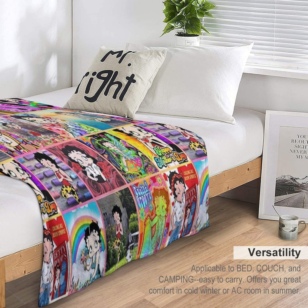 Betty Boop Collage 2023 V 2, Betty Boop Comforter Set, Betty Boop Sassy, Betty Boop Throw Blanket, Betty Boop Doodles Quick-dry Throw Blanket
