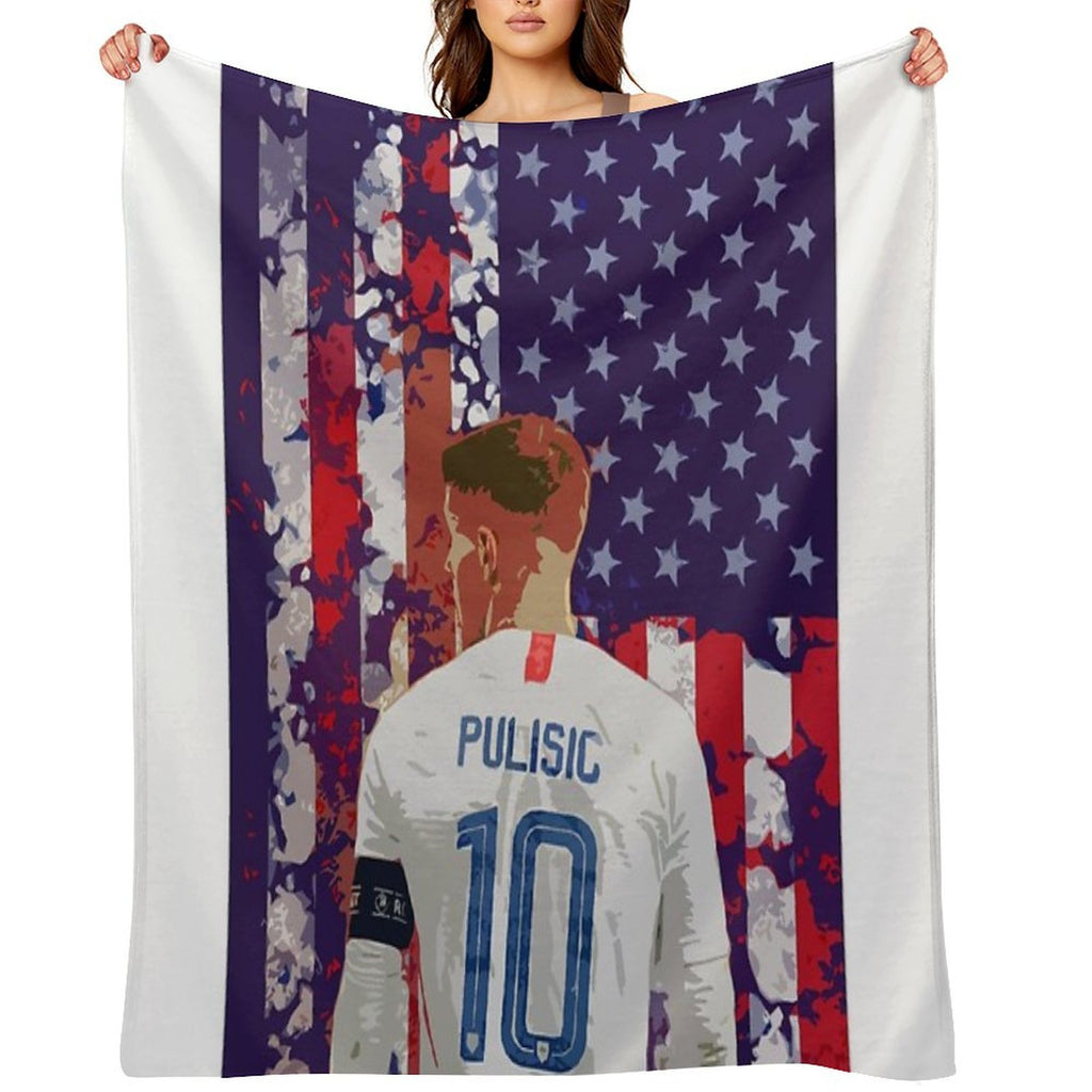 Christian Pulisic USA Poster Velvety-soft Throw Blanket