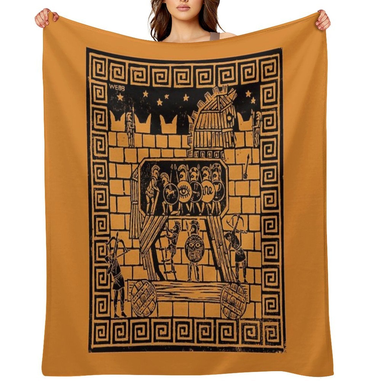 Trojan Horse Machine-washable Throw Blanket
