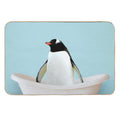 Playing Penguin in Bathtub Durable Bath Mat