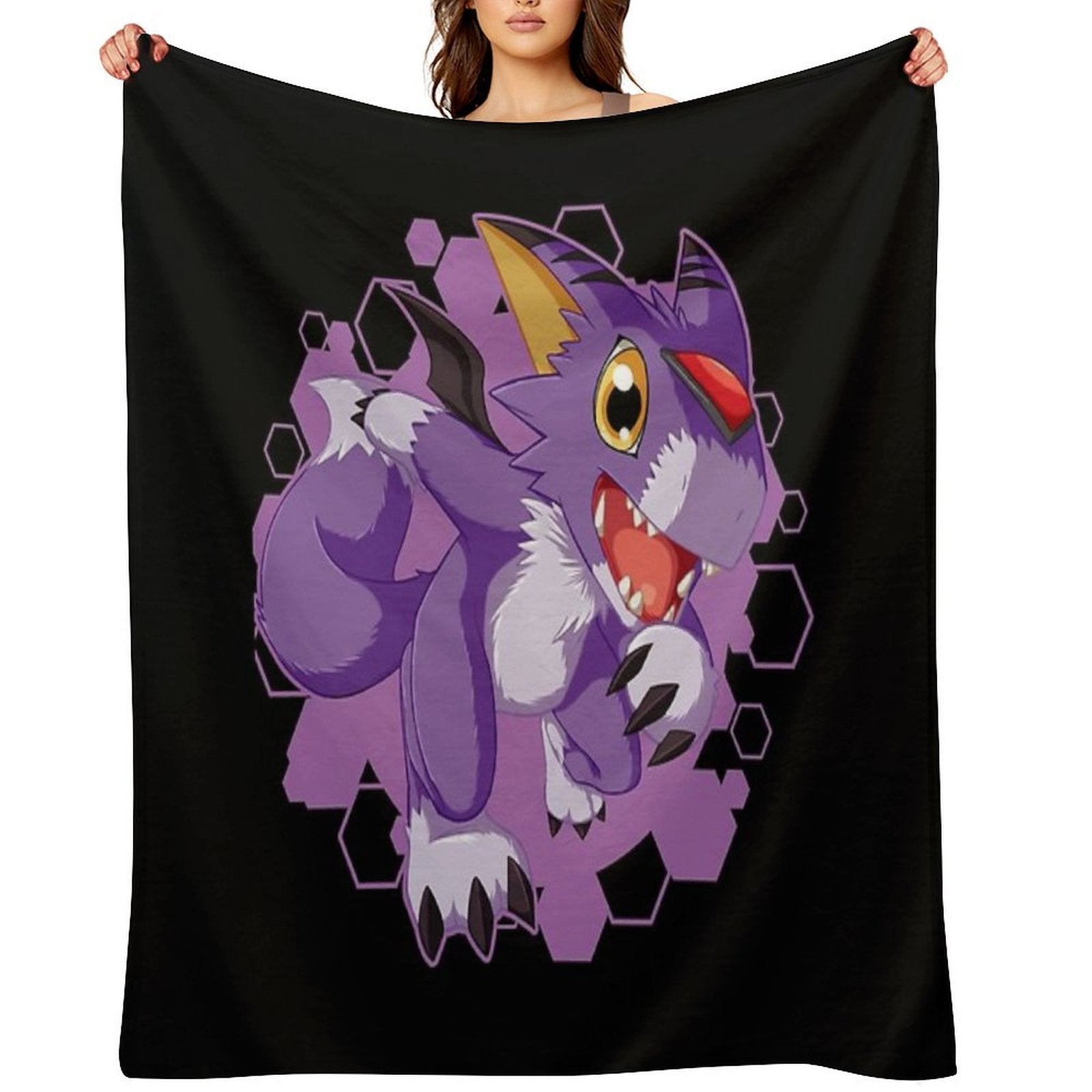 Chibi Dorumon Cute Digimon Design Velvety-soft Throw Blanket