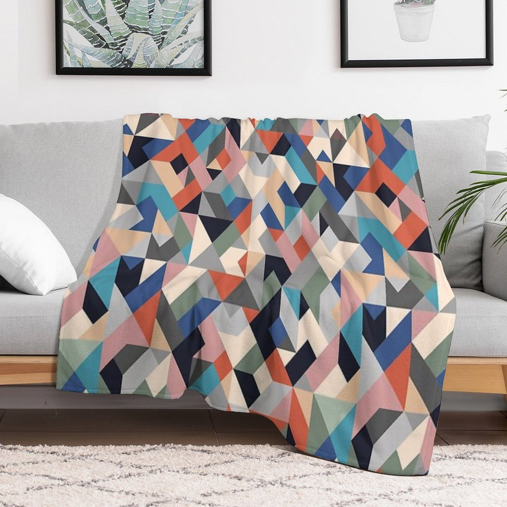 Triangle And Squares Pattern  RoYuMi Durable Throw Blanket