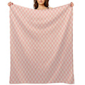 Check VII - Pink Eco-conscious Throw Blanket