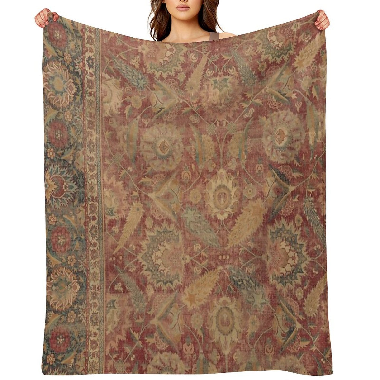 Antique Kilim Anti-pilling Throw Blanket