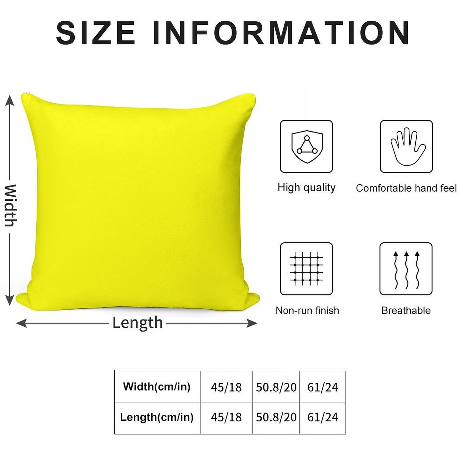 Bright Fluorescent Yellow Neon Soft Washable Throw Pillow