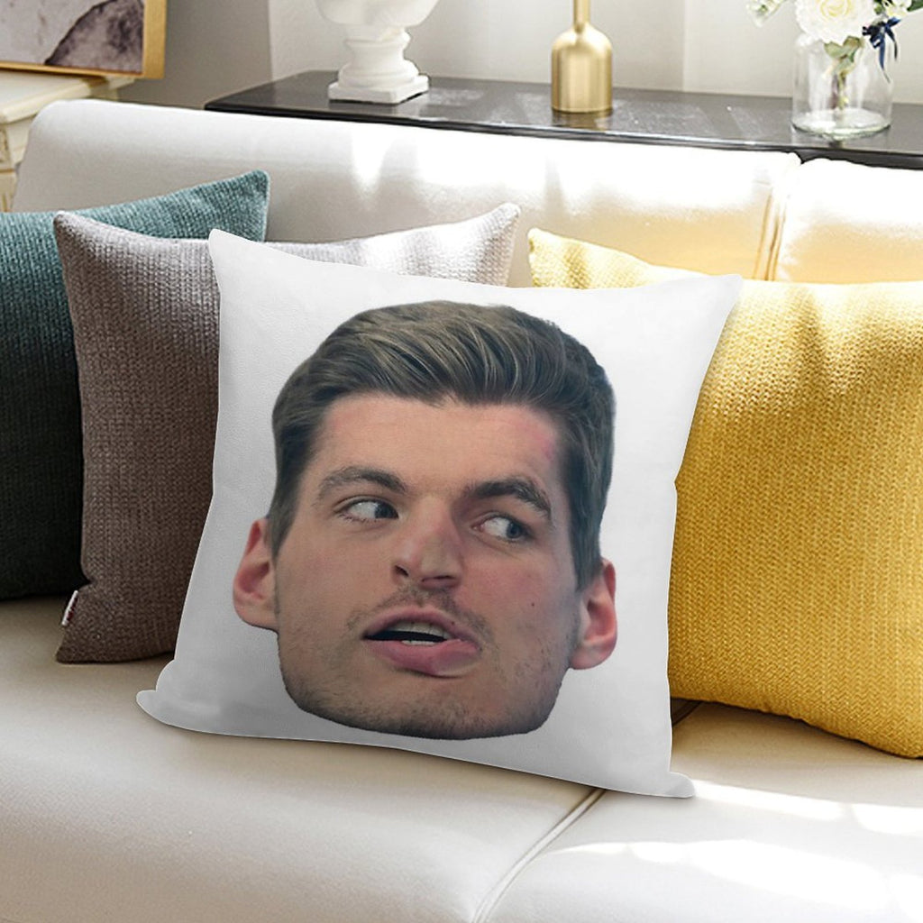 Max Verstappen Face Soft Shrink-Resistant Throw Pillow