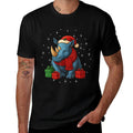 Funny Rhino Christmas PJ Pajama Men Women PJS for Family  High-quality Stitching T-Shirt