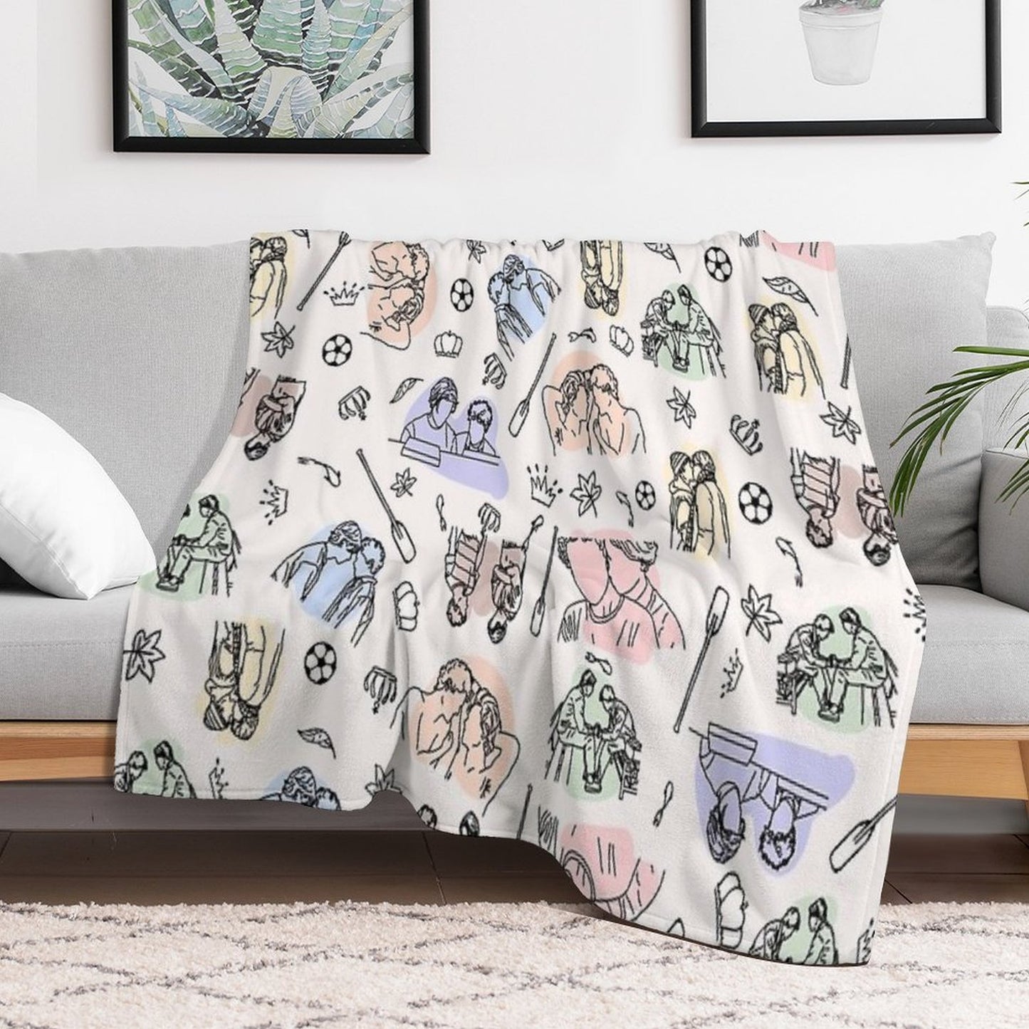 Young Royals Minimal Machine-washable Throw Blanket