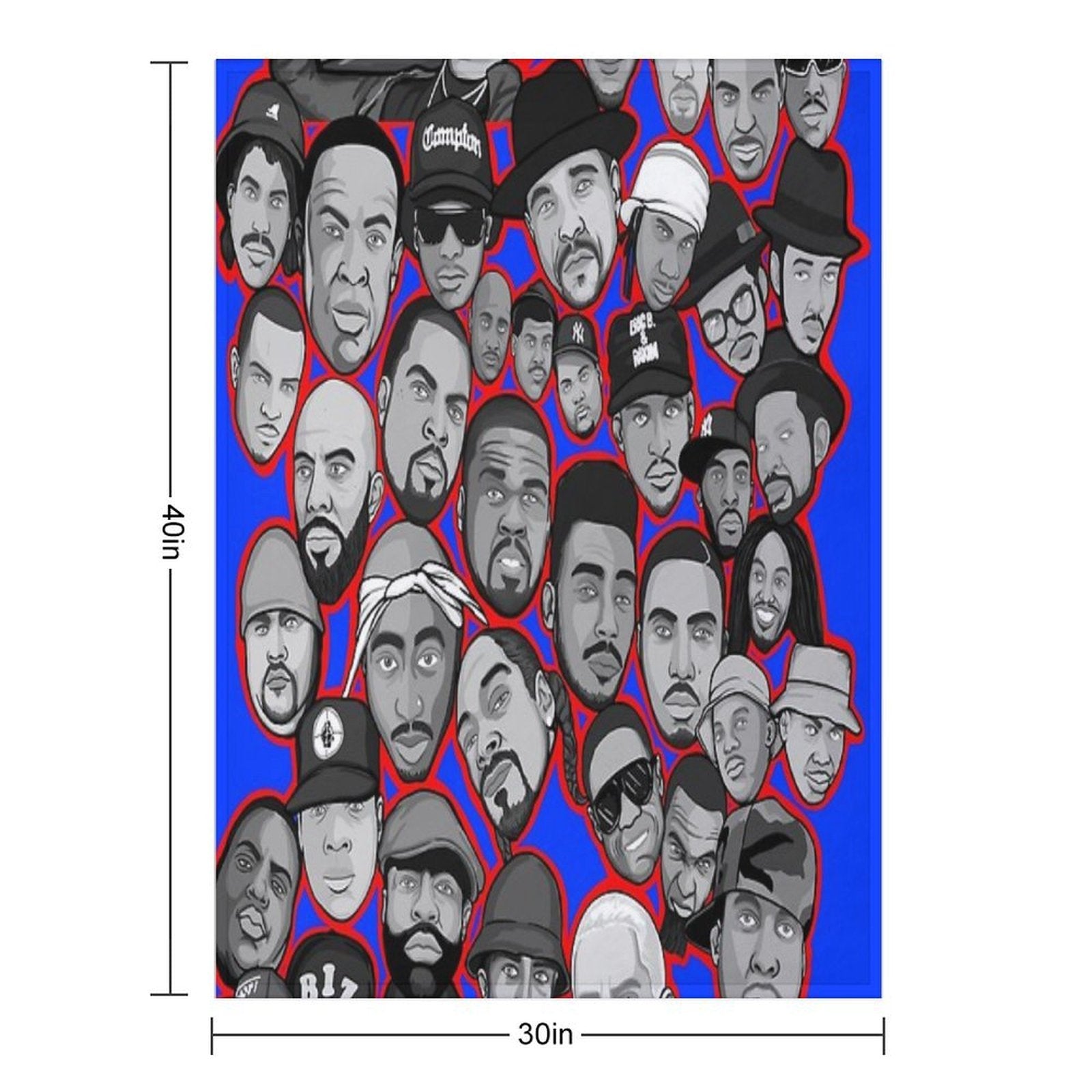 Old School Hip Hop Legends Collage Art Compact Throw Blanket