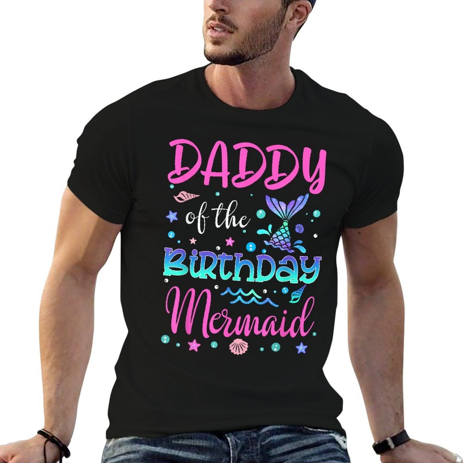 Daddy Of The Birthday Mermaid Family Matching Party Squad  Odor-resistant T-Shirt