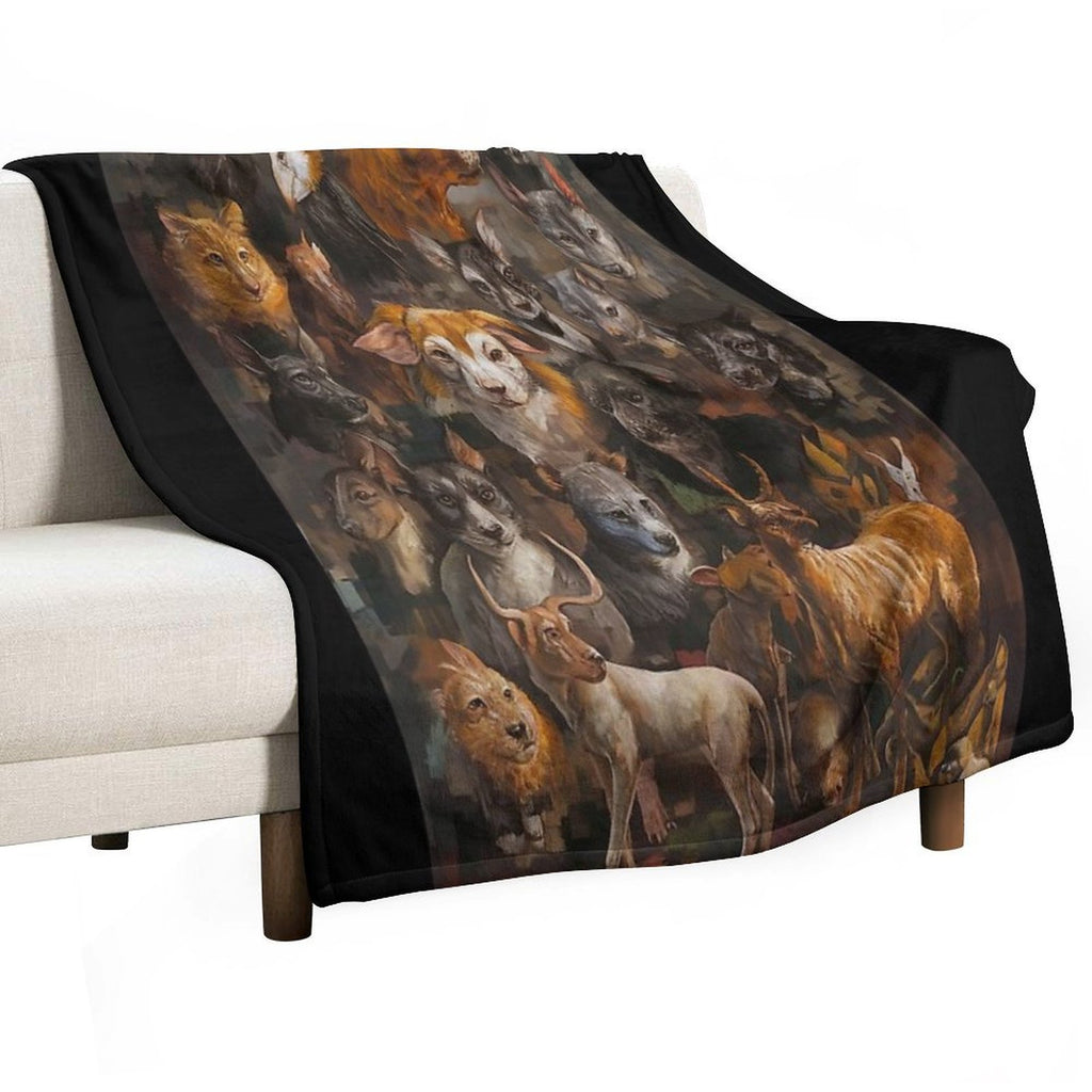 Whirlwind of Surreal Beasts  Baroque  Rembrandt  Chiaroscuro  Classical Paintings Wrinkle-free Throw Blanket