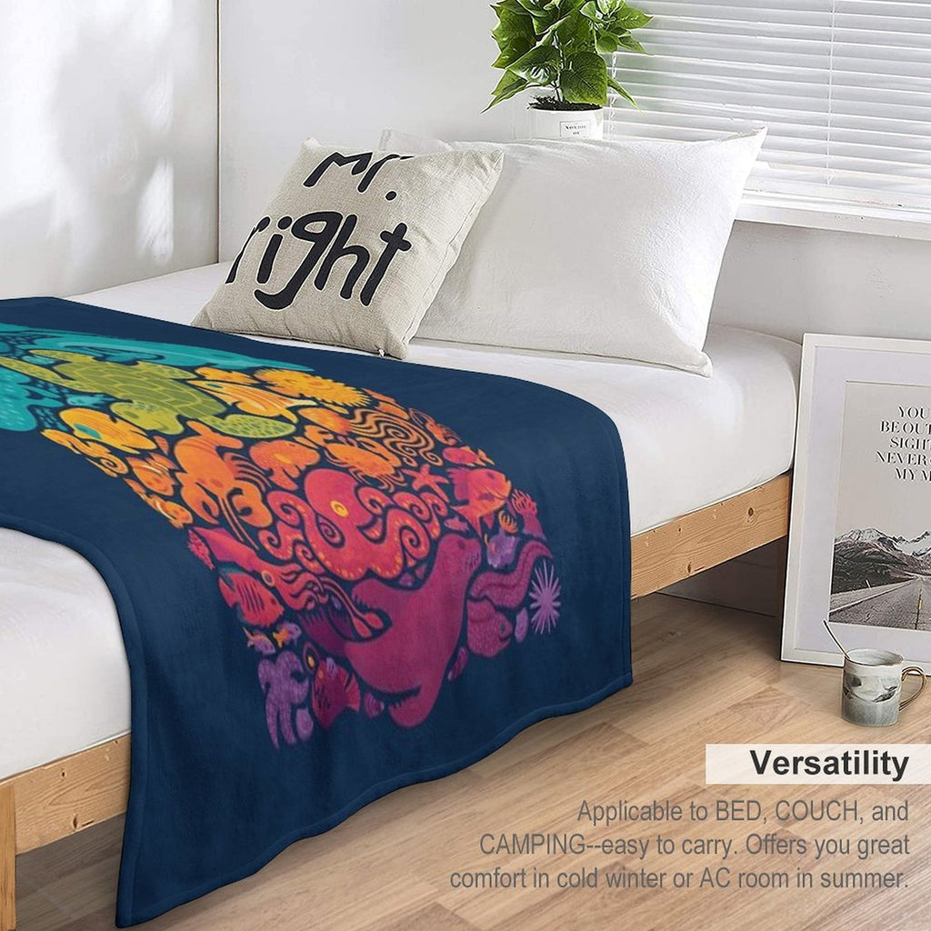 Aquatic Spectrum Lightweight Throw Blanket