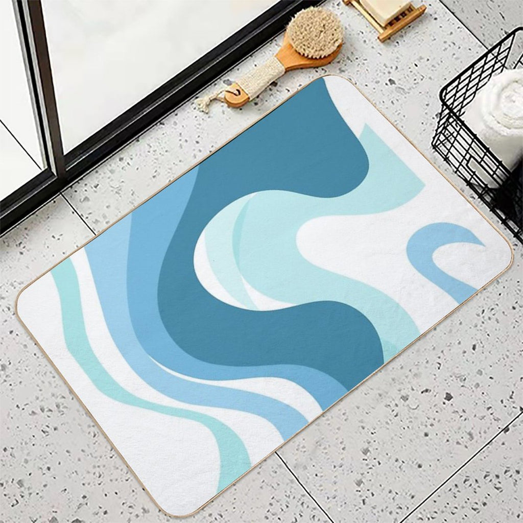 Blue Curve  Non-Slip Bath Mat