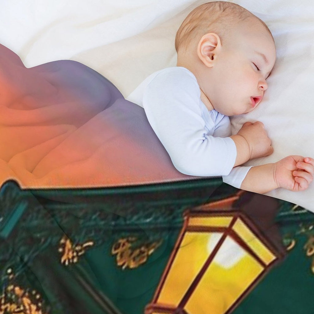 Sunset in Paris City Wrinkle-free Throw Blanket