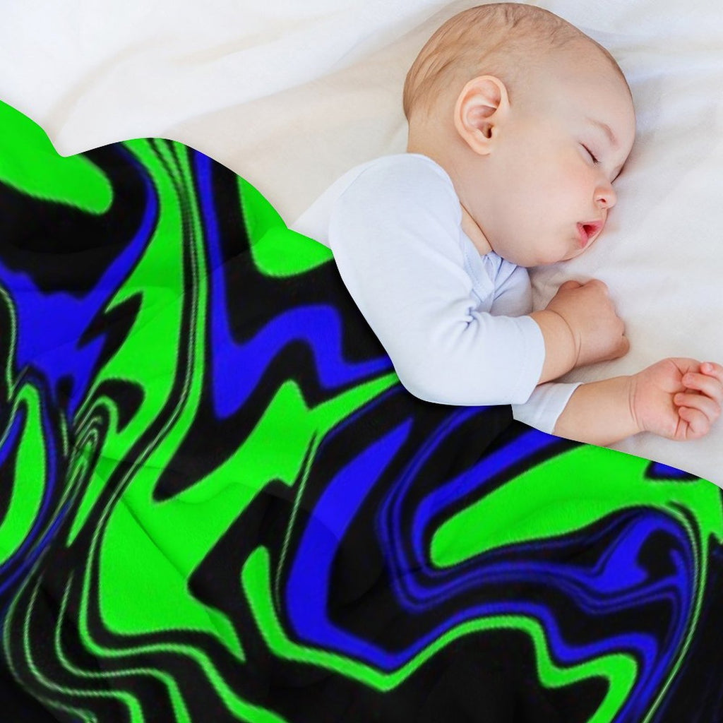 Blue Green And Black Oil Slick All-season Throw Blanket