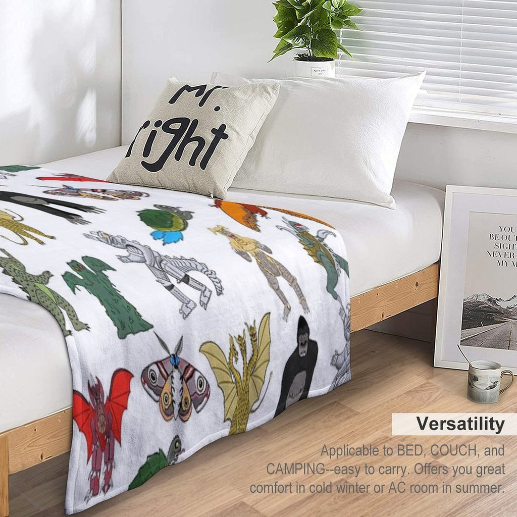 Colorful Kaiju Durable Throw Blanket