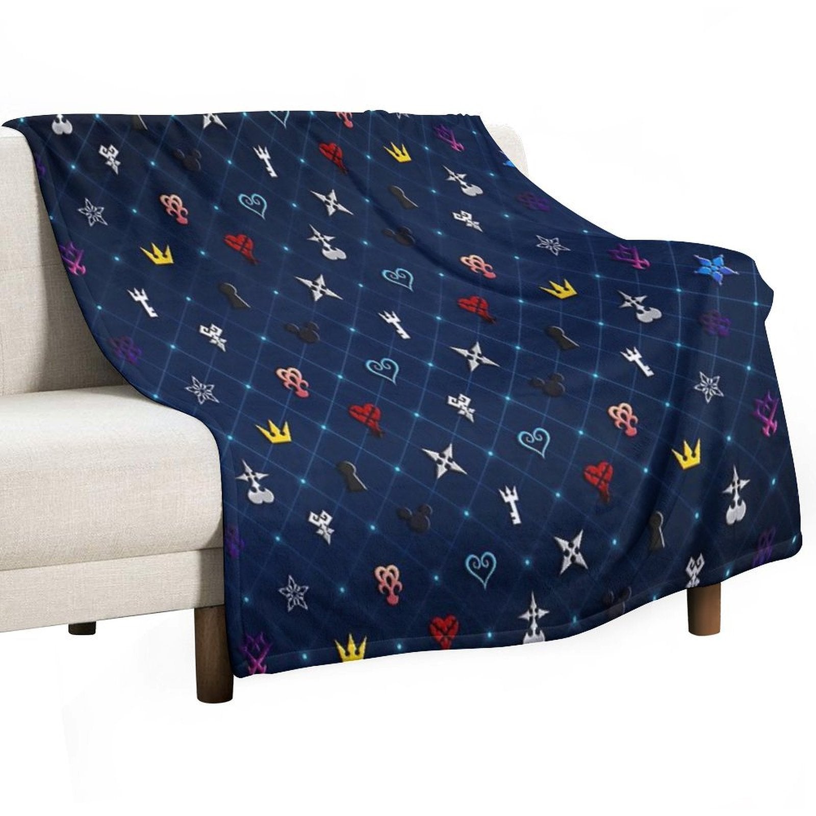 Kingdom Hearts Pattern Ver 2 Gift-ready Throw Blanket