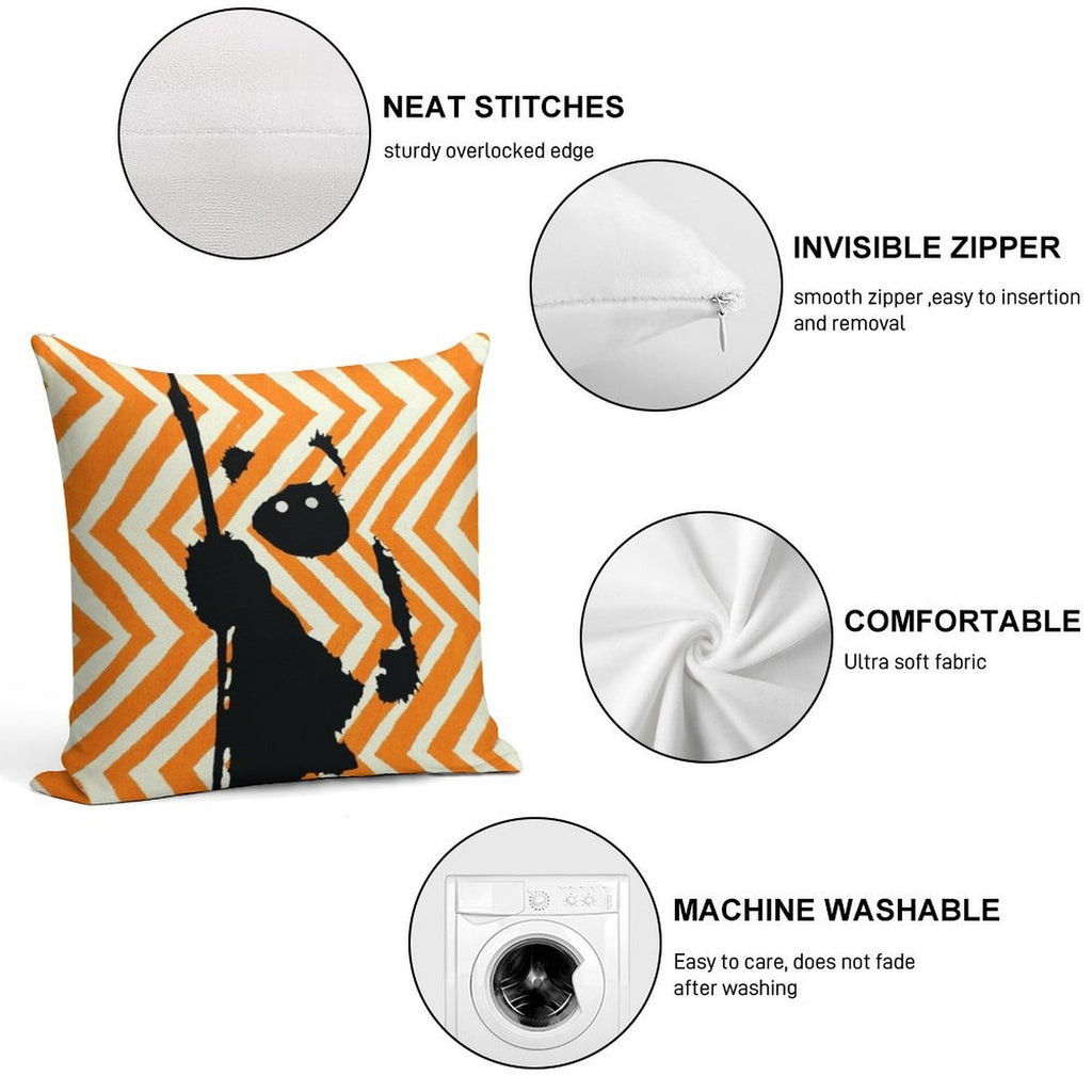 Ewok Chevron Orange Soft Warmth Comfort Throw Pillow