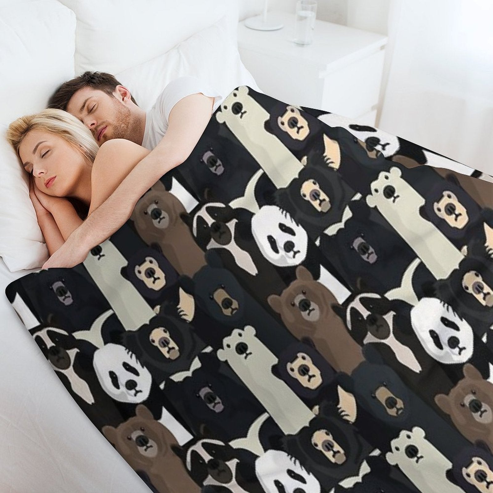 Bears of The World Pattern Gift-ready Throw Blanket