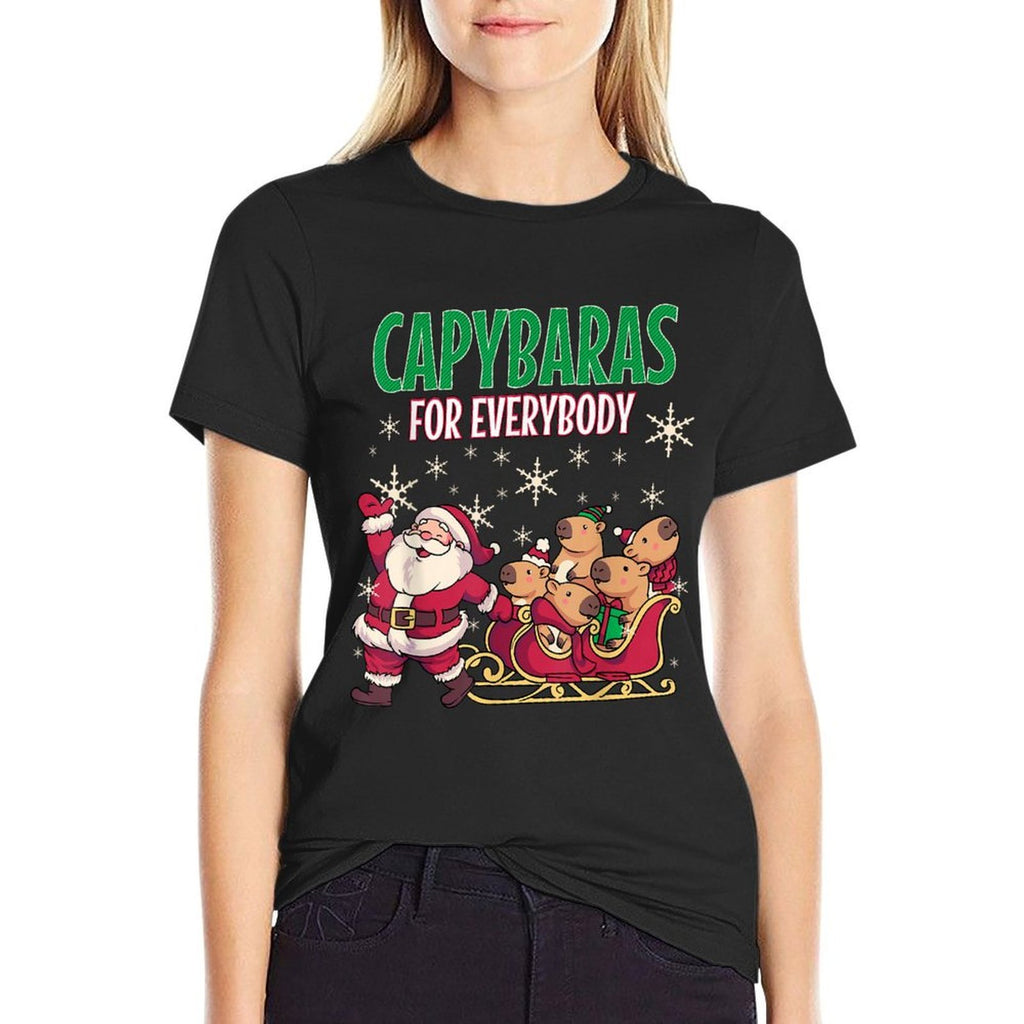 Ugly Christmas Men Kinds Women Funny Capybara  Eco-friendly Material T-Shirt