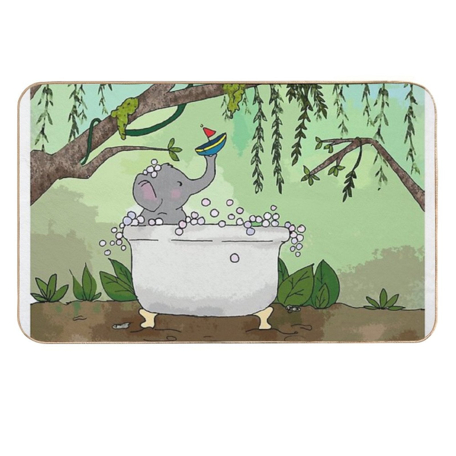 Bath Time !  Fade-Resistant Bath Mat