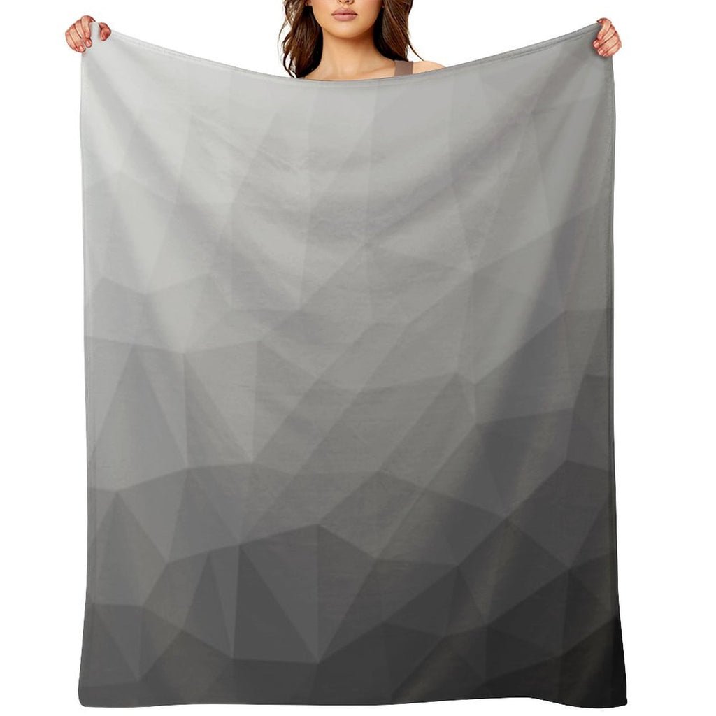 Gray Gradient Geometric Mesh Pattern Grey Elegant Design Sustainable Throw Blanket