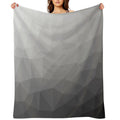 Gray Gradient Geometric Mesh Pattern Grey Elegant Design Sustainable Throw Blanket