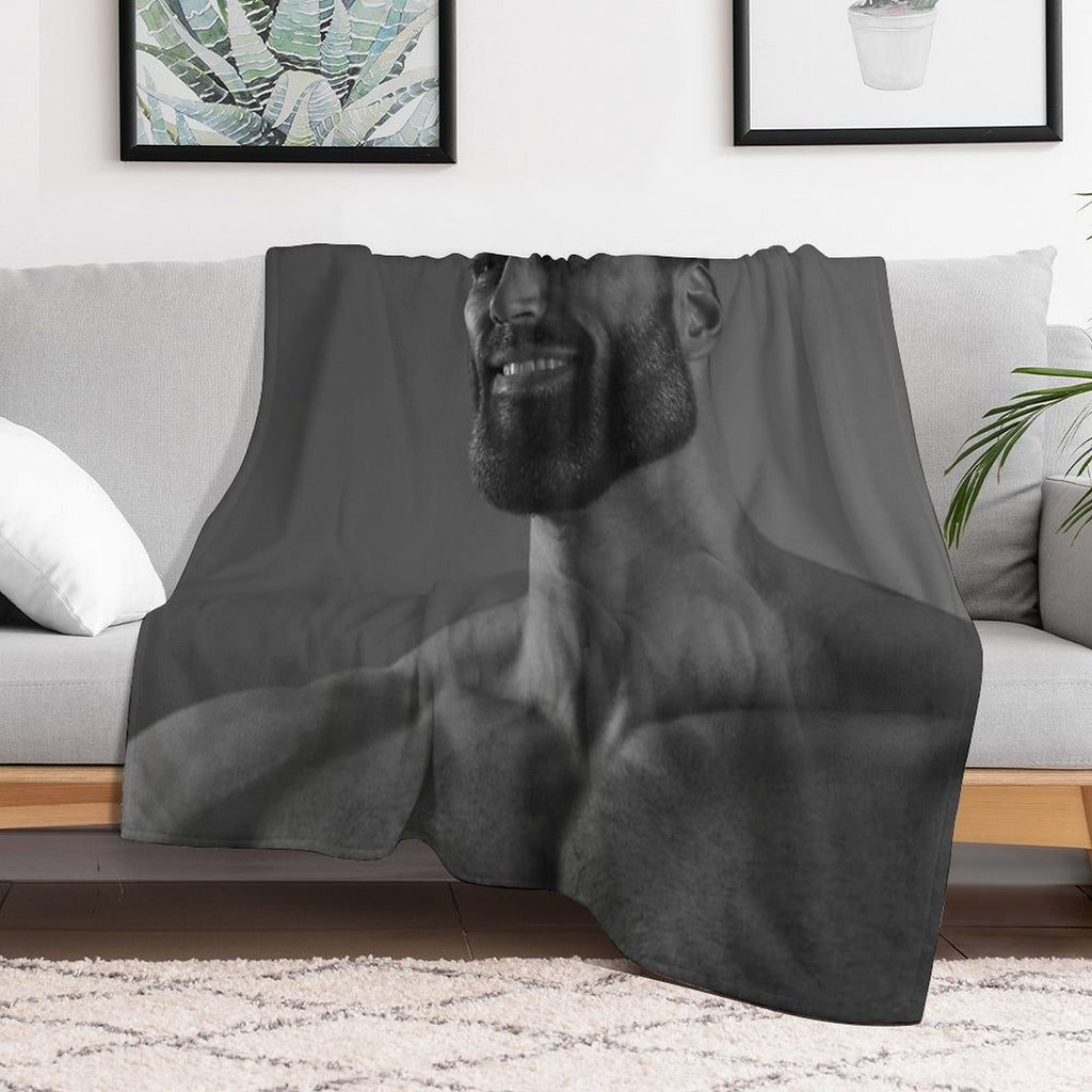 GigaChad Easy Care Throw Blanket